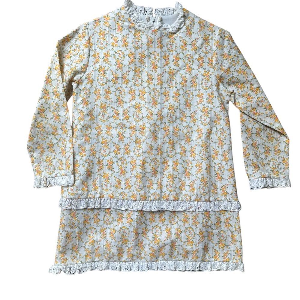 Floral Long Sleeve Dress with Ruffle Trim